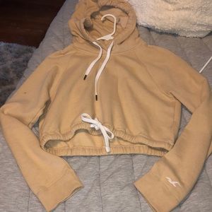 Tan Cropped Hoodie